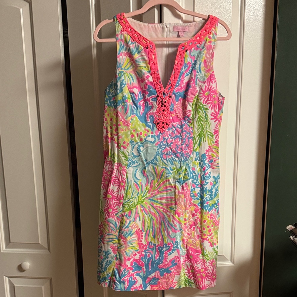 Lilly Pulitzer Pink and Blue Tropical Dress